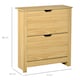 image 3 of HOMCOM 12-Shoe Storage Cabinet 4 Shelves 2 Drawers Modern Brown