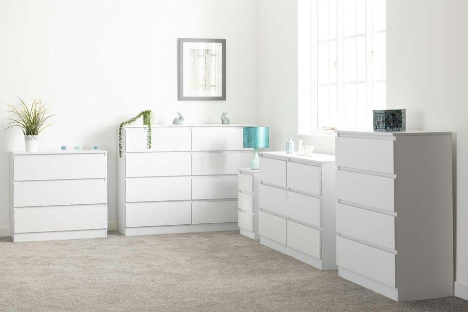 image 1 of Malvern 3 Drawer Bedside Table White