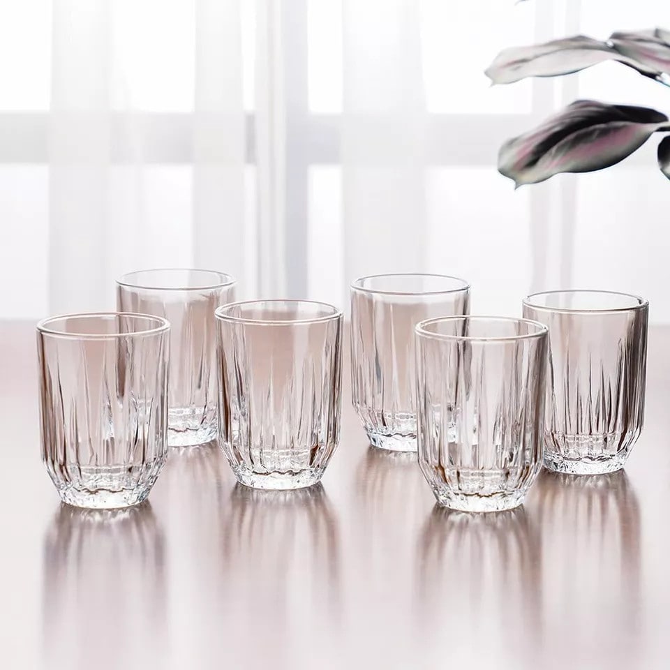 image 1 of 6-Pcs Pasabahce Highball Fluted Drinking Glass Tumblers - 250ml