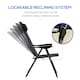 image 4 of Outsunny Set of 2 Metal Portable Folding Recliner with Adjustable Black