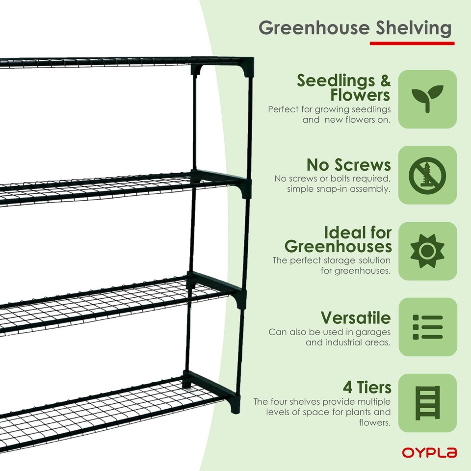 image 1 of Oypla Flower Staging Display Greenhouse Racking Shelving