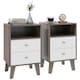 image 1 of HOMCOM Bedside Tables Set of 2, Modern Nightstand with 2 Drawers and Open Cubby, Sofa Side End Table for Bedroom, 40 x 34 x 64cm, Grey
