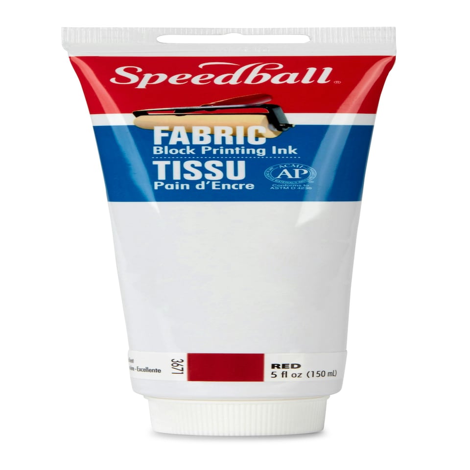 Speedball Fabric Block Printing Ink, Red, 5oz