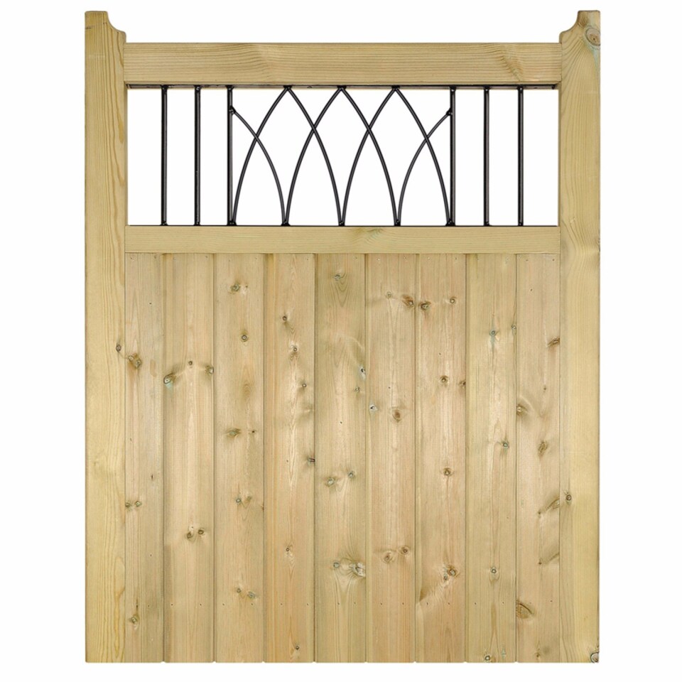 image 1 of Windsor Low Single Garden Gate - Pressure Treated Scandinavian Redwood - W900 x H1200 mm | Brown | 1
