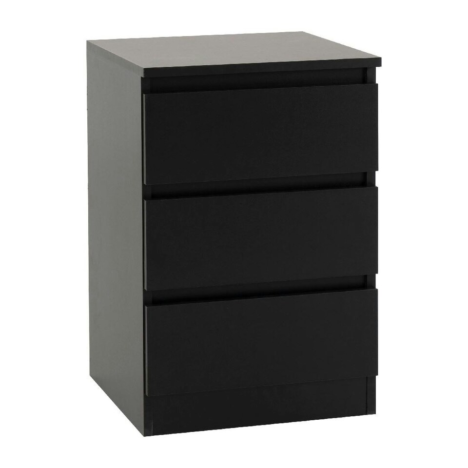 image 1 of Pair of Malvern 3 Drawer Bedside Tables Black