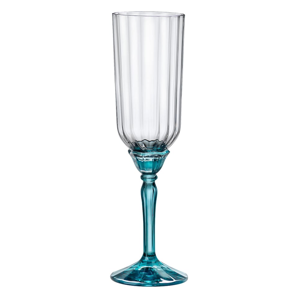 image 1 of Bormioli Rocco Florian Champagne Flutes - 210ml - Blue - Pack of 6