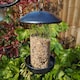 image 2 of Tom Chambers 2 Port Garden Wild Bird Hanging Hammered Steel Black and Silver Seed Feeder
