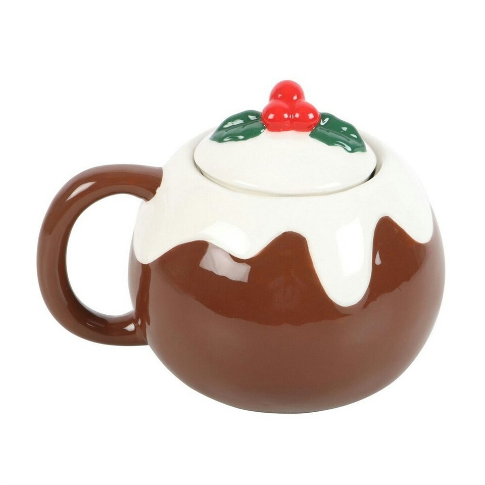 image 1 of Something Different Christmas Pudding Mug - Brown/White - One Size