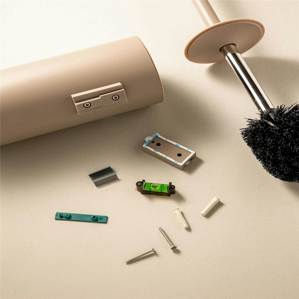 image 1 of Cosmic Toilet Brush Holder Sand with Durable Stainless Steel for Bathroom