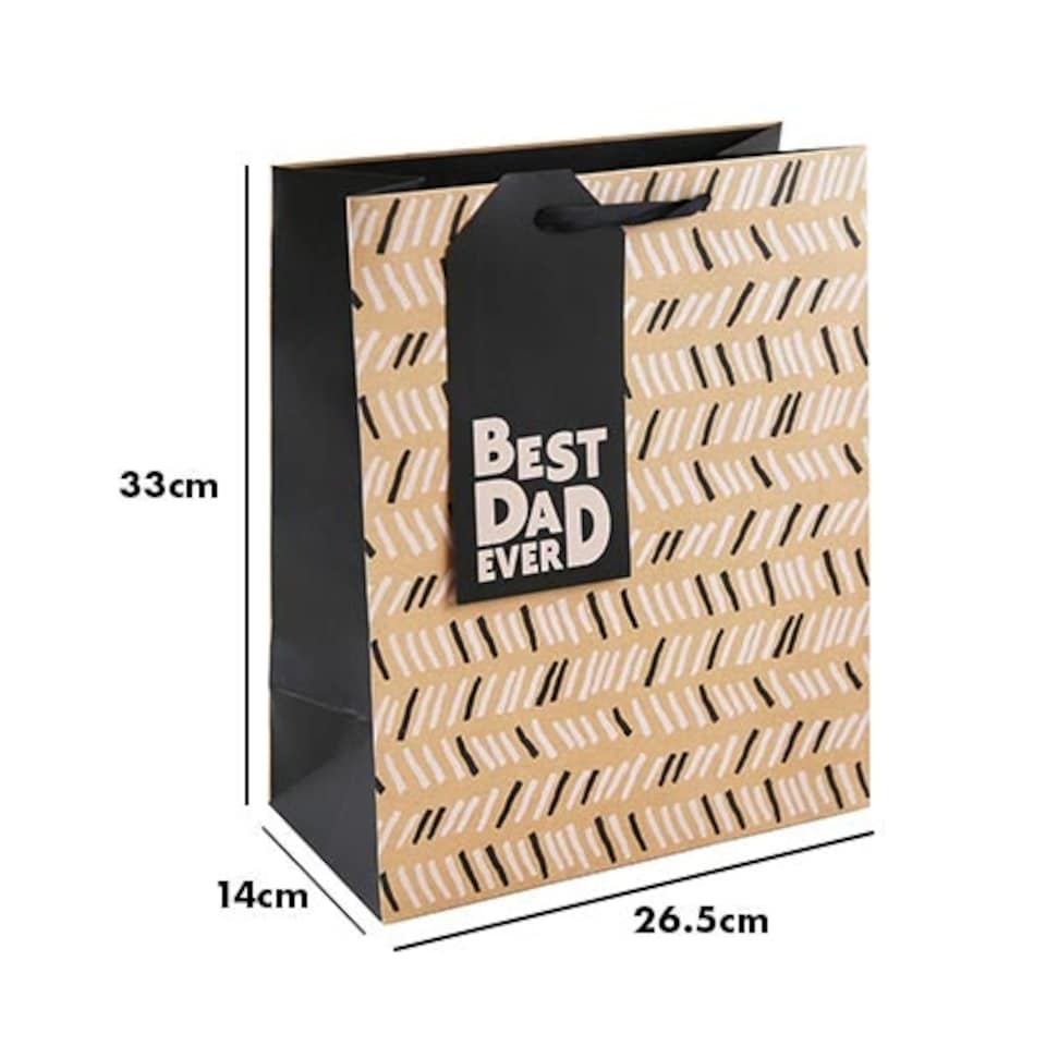 image 1 of Best Dad Ever Large Kraft Paper Father's Day Gift Bag 33cm