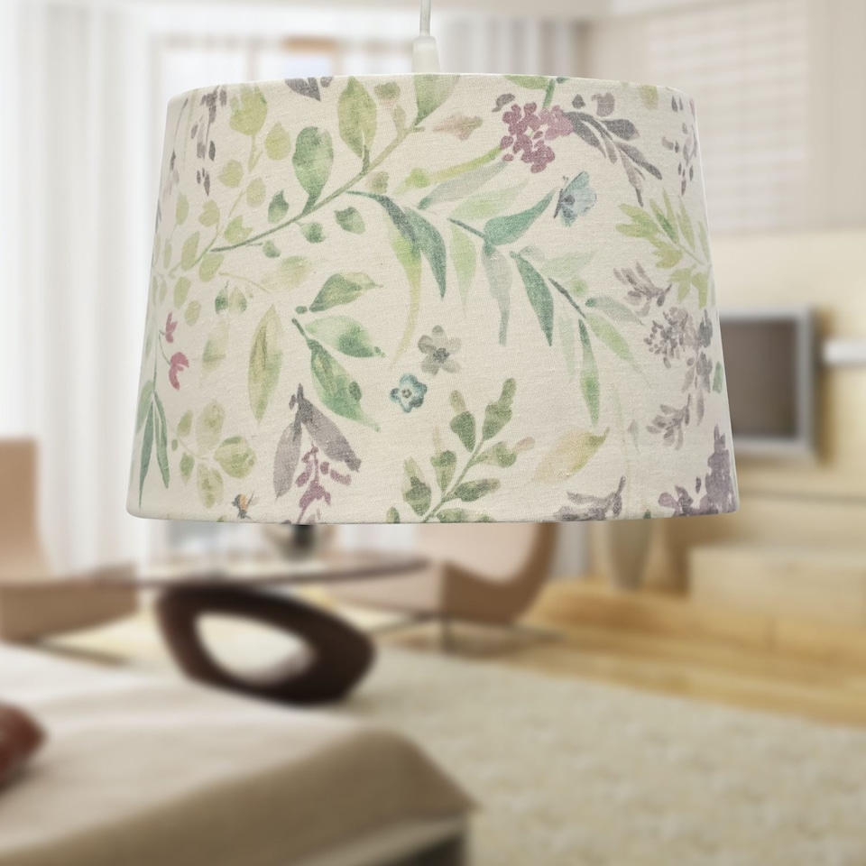 image 1 of Voyage - Floral Print 28cm Pendant or Lamp Shade | Multi | Medium | 1