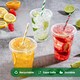 image 4 of ECONX 16oz Clear Plastic Smoothie Cups with Flat Lids Reusable for Smoothies, Juice, Milkshakes 50pk