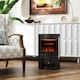 image 8 of HOMCOM Fireplace Electric Heater Stove w/ Thermostat Control Black Freestanding | Black