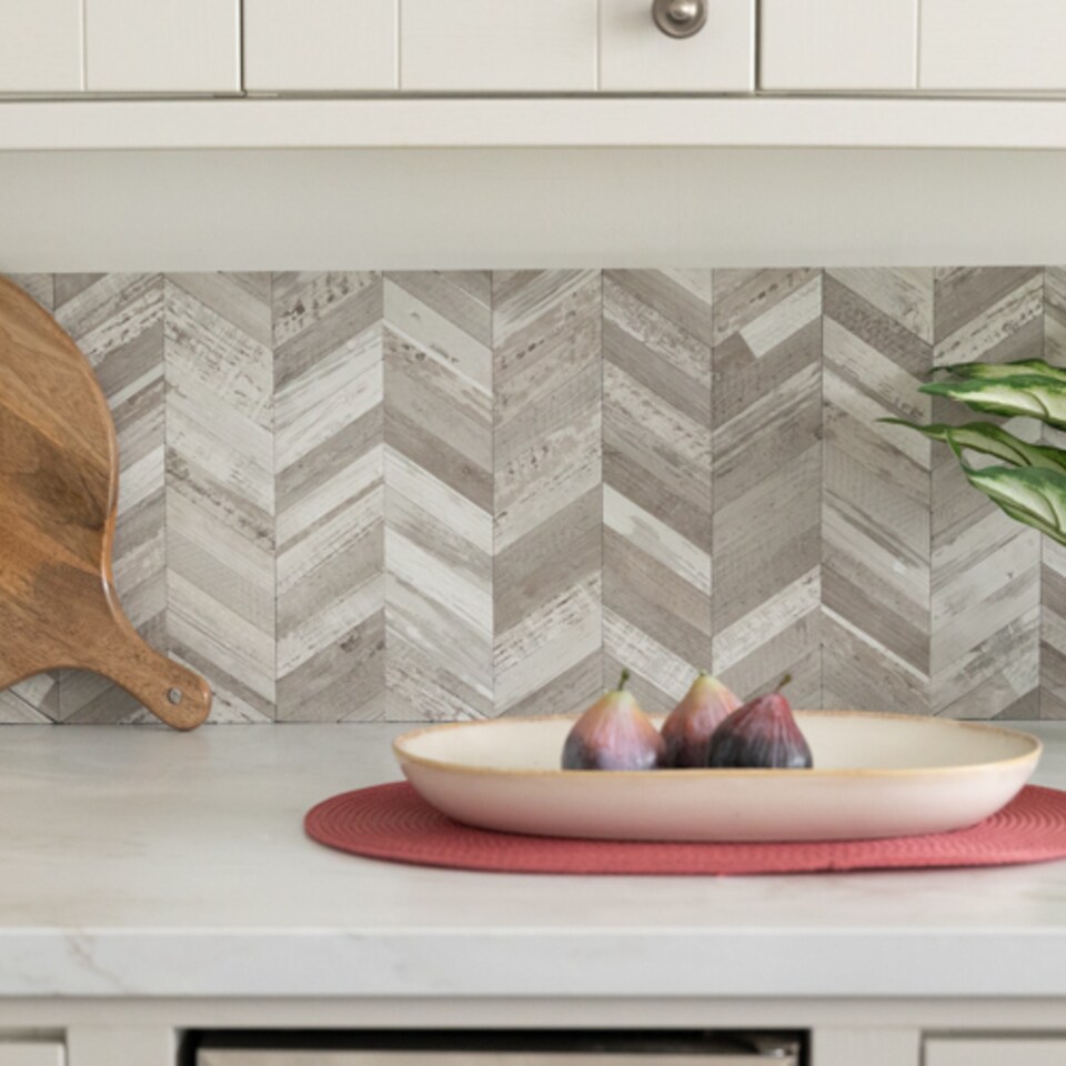 image 1 of d-c-fix Herringbone 29.6 x 25.3cm Premium Self Adhesive Composite Wall Tile | Pack 5