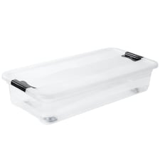 Keeeper Crystal Box 33 Litre with Lid and Caster Wheels - Transparent