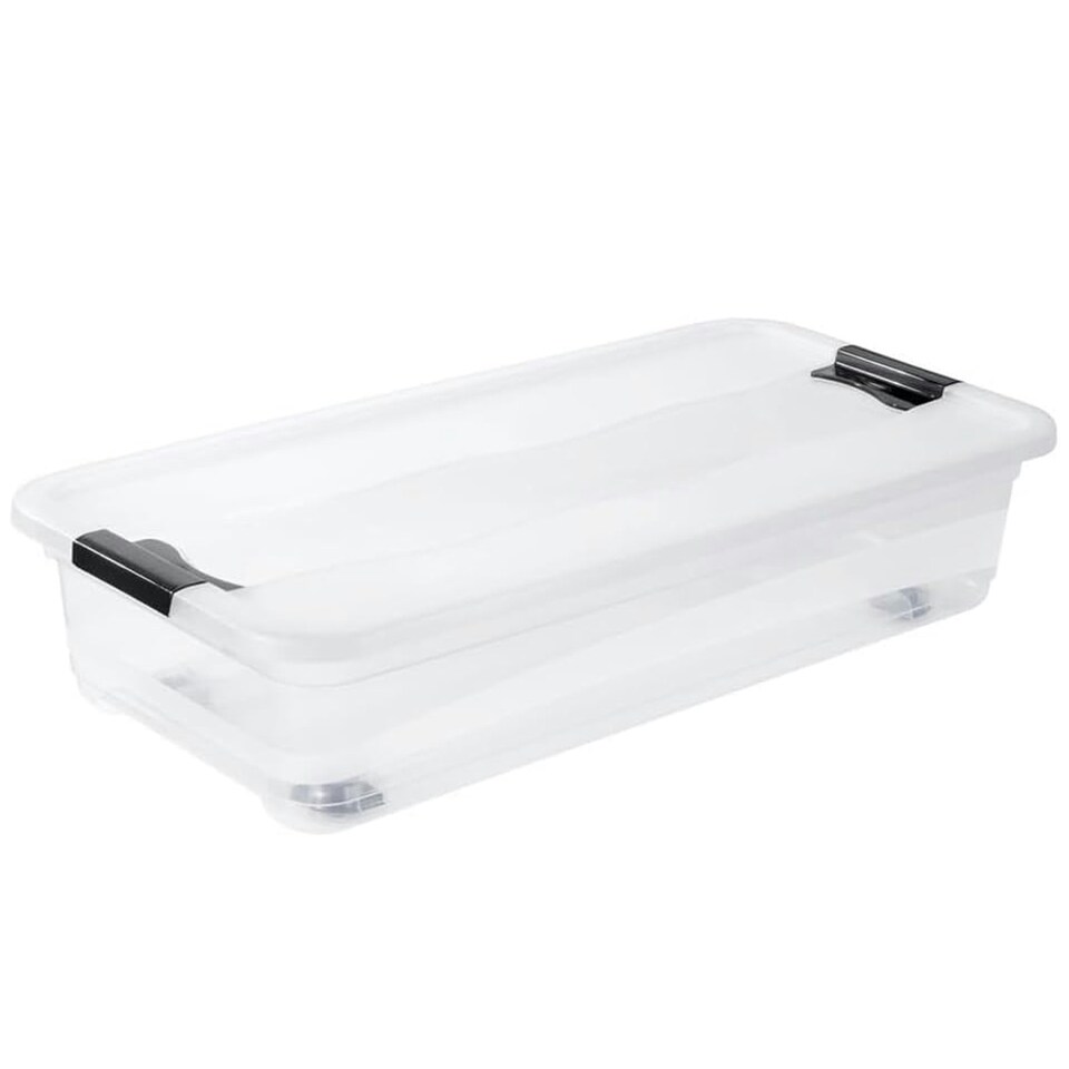 image 1 of Keeeper Crystal Box 33 Litre with Lid and Caster Wheels - Transparent