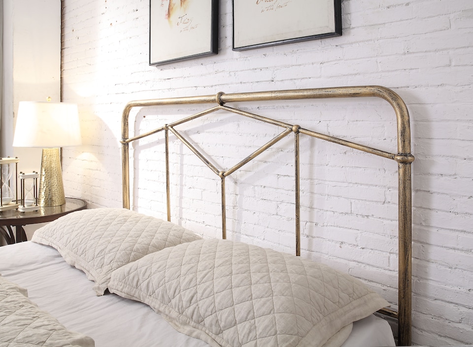 image 1 of Axton Double 4ft 6 Antique Bronze Metal Bed Frame | Bronze | Hand painted antique bronze finish | Double