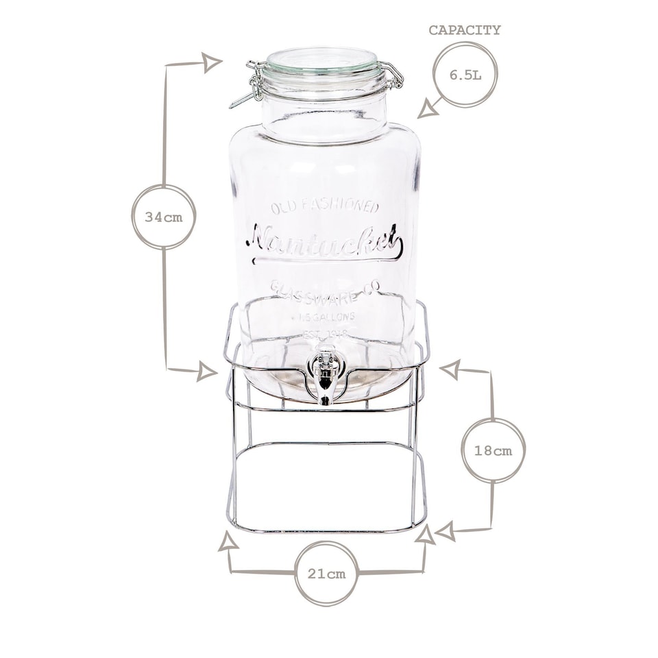 image 1 of Rink Drink Glass Drinks Dispensers with Tap - 6.5L - Pack of 2