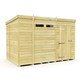 image 1 of 11 x 7 Feet Pent Security Shed - Single Door - Wood - L214 x W329 x H201 cm | Brown