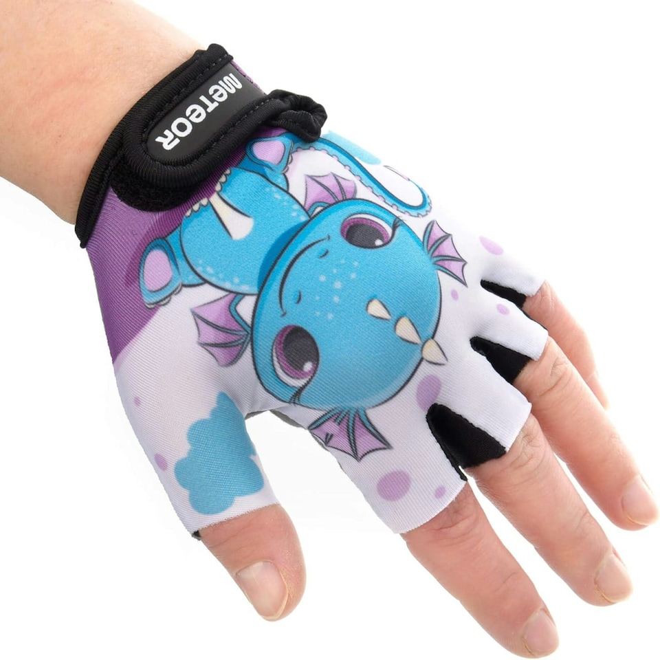 image 1 of Meteor Kids Bike Gloves – Breathable, Non-Slip, Padded for Comfort & Safety Blue | Dragon | JR S