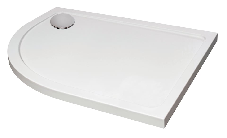 image 1 of Balterley Quadrant Stone Slip Resistant Shower Tray with Corner Waste Position (Left) - Balterley | White | White