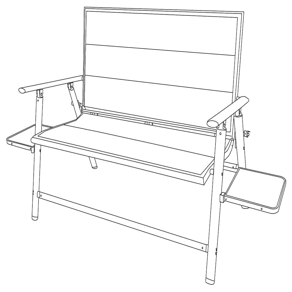 image 1 of Quest Leisure Naples Pro Bench With Slide Out Side Tables - Grey N/A