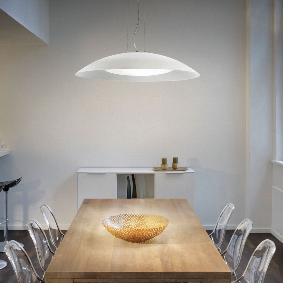 image 1 of Lena 3 Light Large Dome Ceiling Pendant White, E27