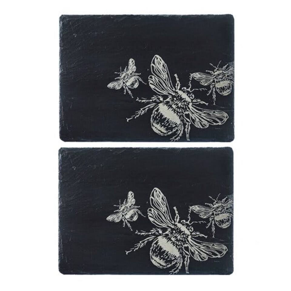 image 1 of The Just Slate Company Set of 2 Bee Slate Placemats