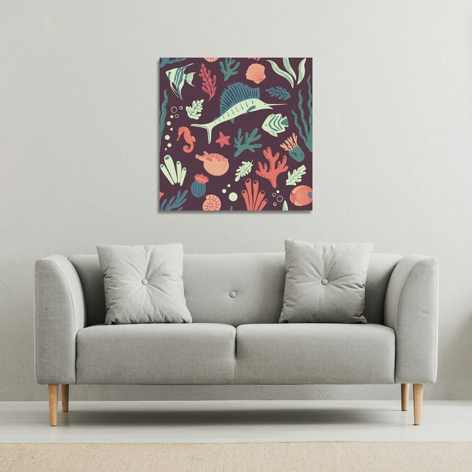 image 1 of Sealife (Canvas Print) 46 x 46 x 4cm