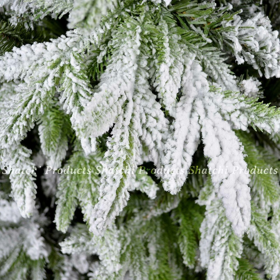 image 1 of 10FT Green Lapland Snow Covered Christmas Tree | White | 10ft