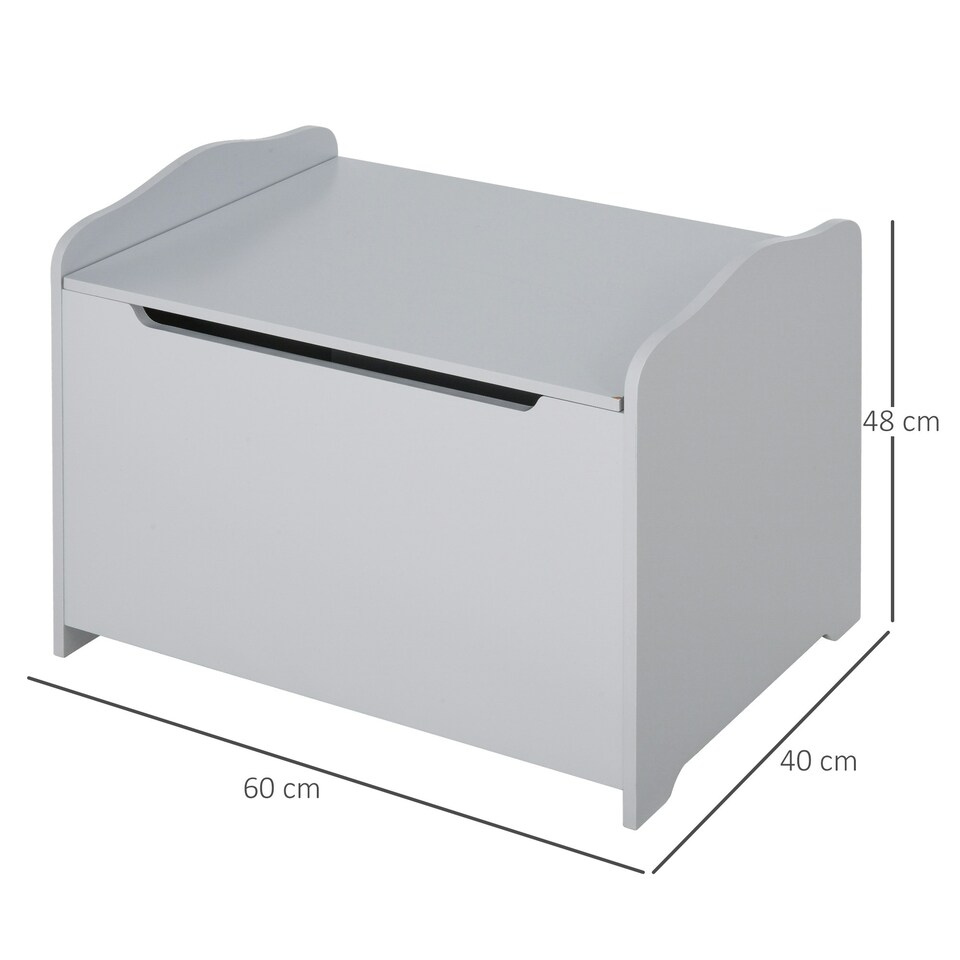 image 1 of HOMCOM 40x60cm Kids Storage Box Toy Organiser for Child 3 Yrs+ Bedroom Pink Grey | 60cm x 40cm x 48cm