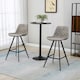 image 2 of HOMCOM Set Of 2 Bar Stools Vintage Microfiber Cloth Tub Seats Padded Steel Grey