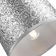 image 2 of Modern and Designer Bright Silver Glitter Fabric Pendant/Lamp Shade 30cm Wide | Silver | Silver | 1