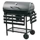 image 1 of Large Charcoal Oil Drum BBQ Grill Portable Barrel Barbecue With Lid Wheels Side Table