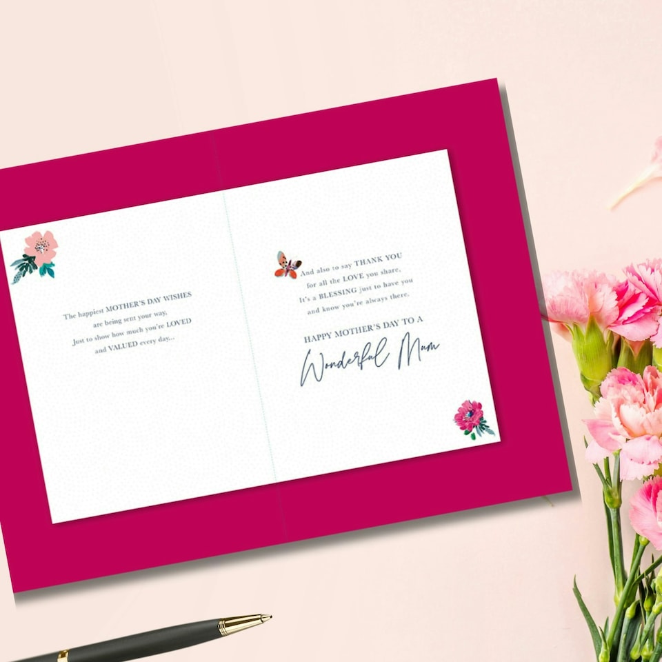 image 1 of Words 'n' Wishes Mother's Day Card for a Lovely Mum on Mother's Day, 23.5 x 16.5 cm,