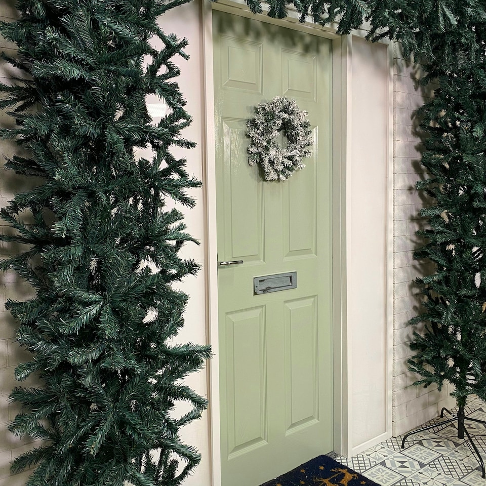 image 1 of 8ft (2.4m) Indoor Outdoor Artificial Christmas Tree Arch in Green