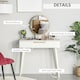 image 8 of HOMCOM Modern Dressing Table w/ 2 Drawers Round Mirror for Bedroom White