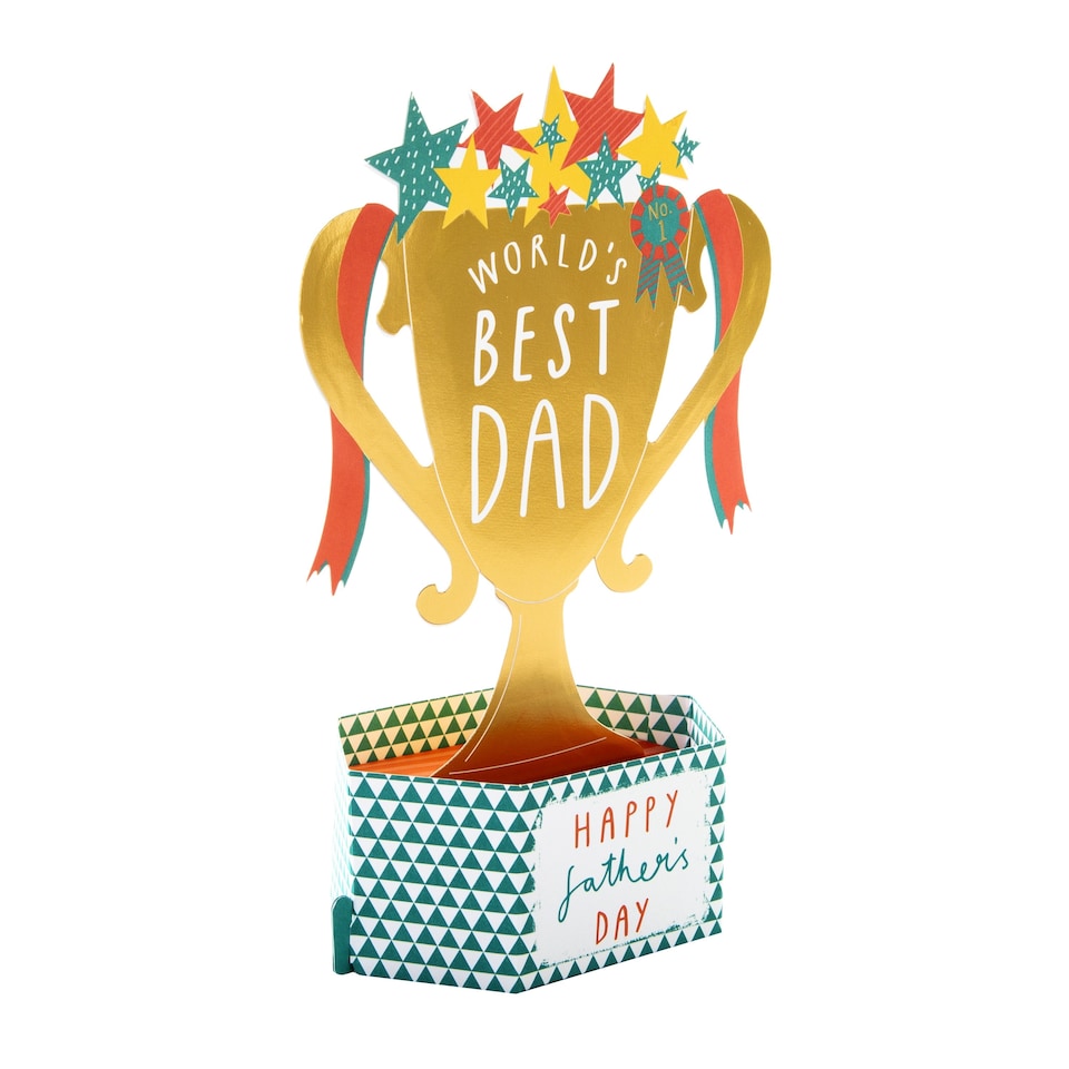 image 1 of Hallmark Father's Day Card For Dad - 3D Pop-Up Trophy Design