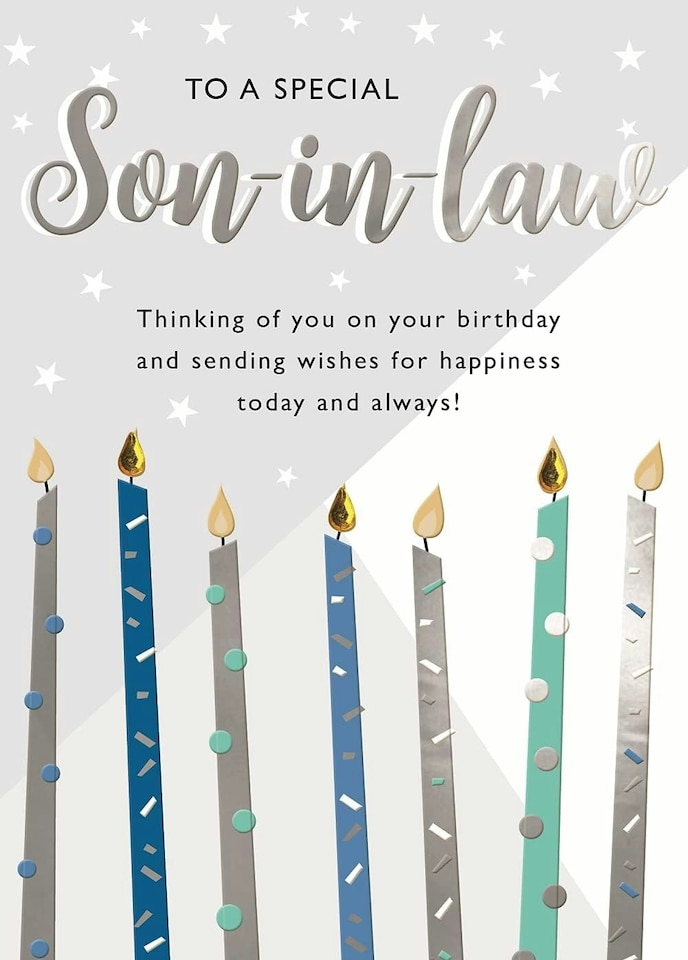 image 1 of Embellished Special Son-in-Law Birthday Greeting Card