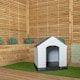 image 2 of 82 x 76cm Samuel Alexander Small Outdoor Plastic Dog House with Raised Bed White