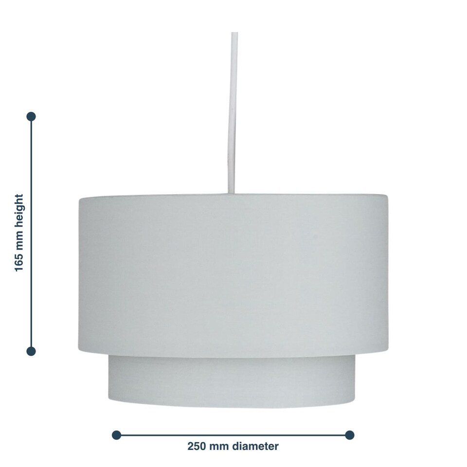 image 1 of Pair of Light Grey 2 Tier Ceiling Light Shades | Grey | Medium | 2