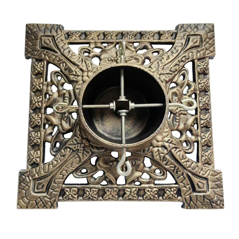 image 1 of Holly International Cast Iron Christmas Tree Stand for Real Trees up to 9ft - Victorian Gold