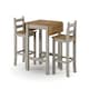 image 4 of Premium Corona Grey Square High Breakfast Bar Dining Set with Drop Leaf Table and 2 Bar Chairs | Grey | Grey | One Size | 1