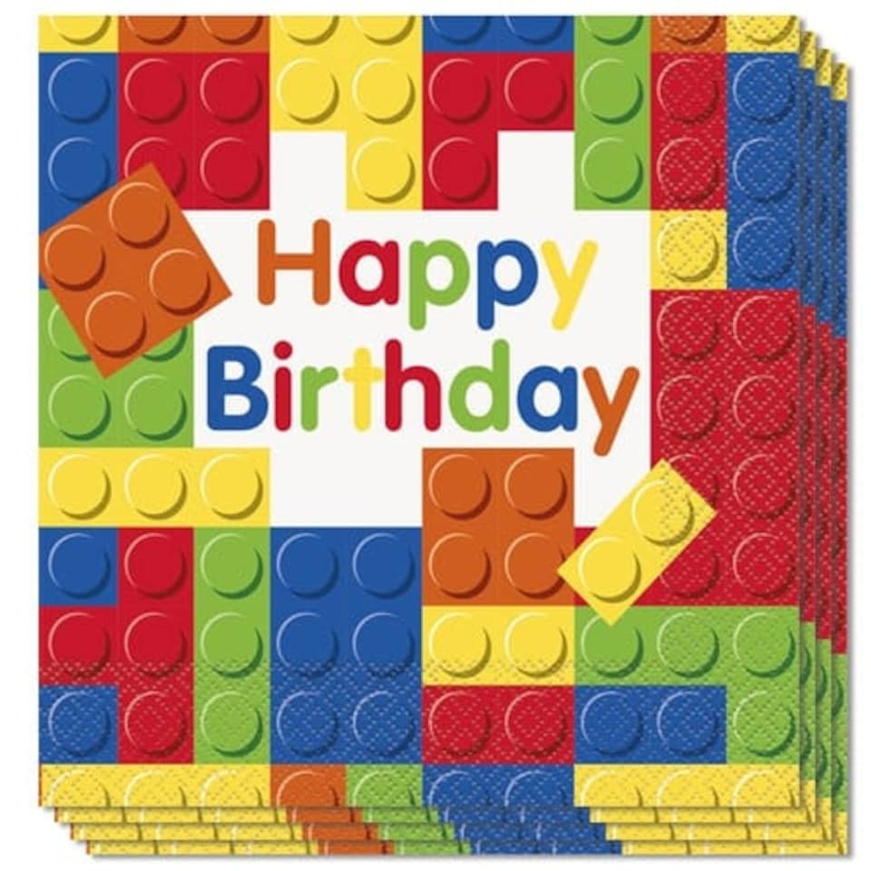 Building Blocks Luncheon Napkin 2 Ply 33cm Pack of 16