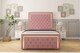 image 1 of Sloomy Sofia Gold Pink Plush Bed Frame With 50" Upholstered Headboard 5' King