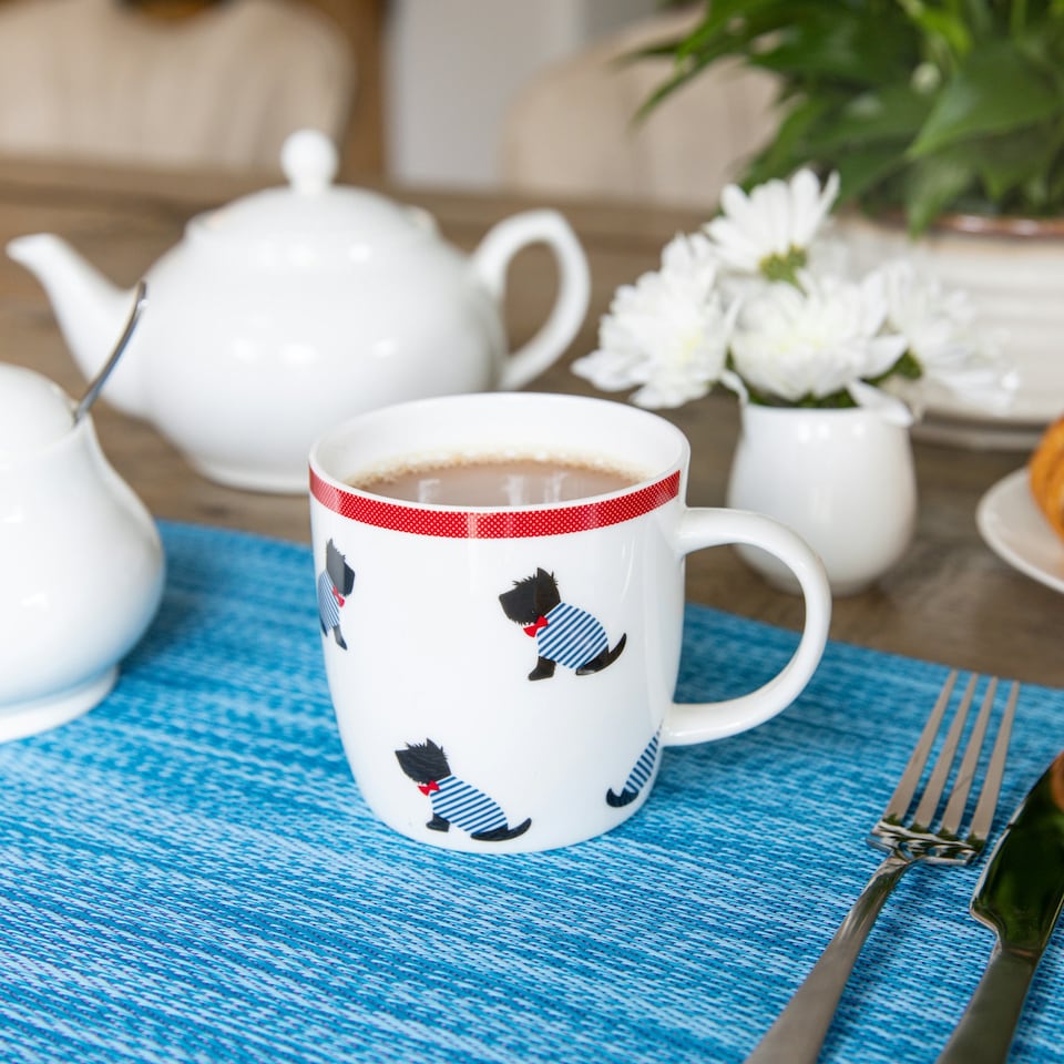 image 1 of KitchenCraft China Sitting Westies Mug | White