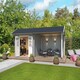 image 3 of New York-Log Cabin, Wooden Garden Room, Timber Summerhouse, Home Office - L720 x W389.3 x H273.6 cm Brown