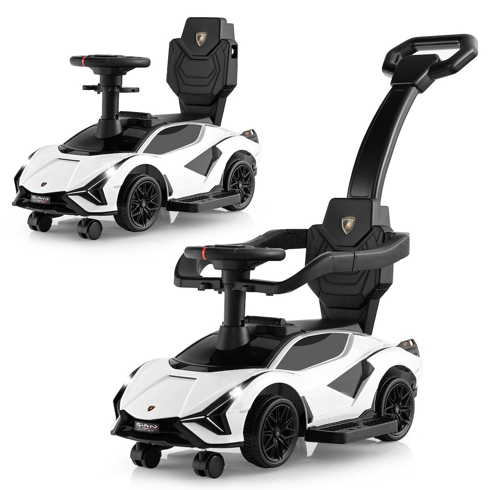 image 1 of COSTWAY 3 in 1 Kids Ride on Car Licensed Lamborghini White