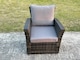 image 5 of Fimous 8 Seater Rattan Garden Furniture Corner Sofa Set Outdoor Patio Sofa Chair Table Set with Rectangular Coffee Table Dark Grey Mixed