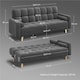 image 3 of Yaheetech Velvet Convertible Sofa Bed Grey